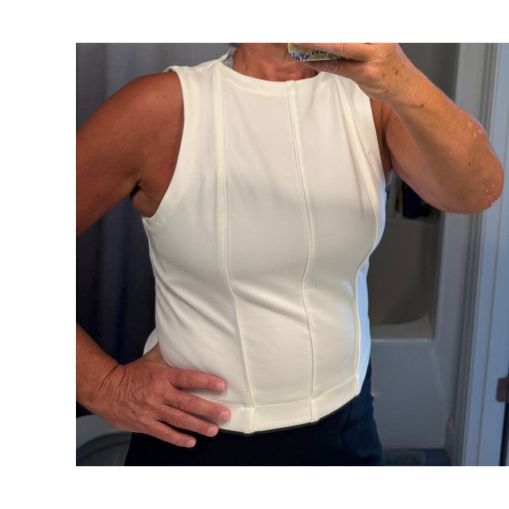 Maeve by Anthropologie Sleeveless Seamed Corset Crop Tank Top Womens Size XL/1X - Picture 7 of 13